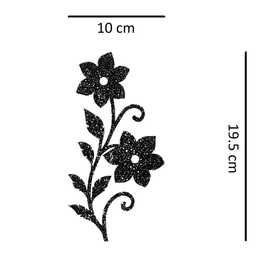 Decoración Flores Negras Cristales