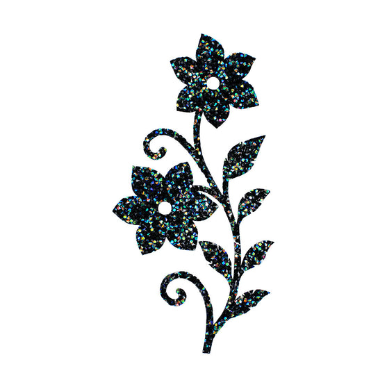 Decoración Flores Negras Tornasol Cristales
