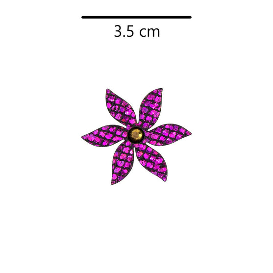 10 Unidades Decoración Flor Foliada Púrpura Strass Dorado Microlentejuelas BY DELUXE Chile