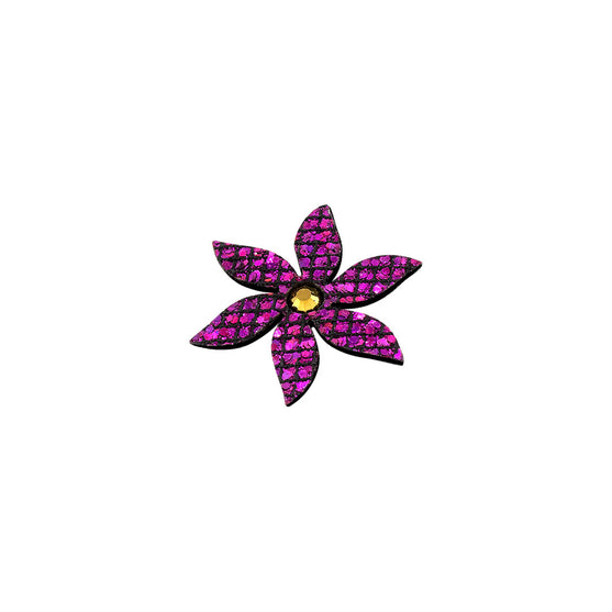 10 Unidades Decoración Flor Foliada Púrpura Strass Dorado Microlentejuelas BY DELUXE Chile