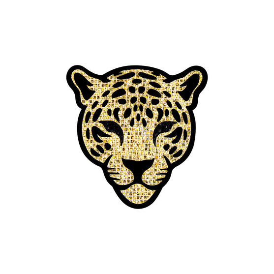 5 Unidades Parche Leopardo Dorado Pequeño Microlentejuelas BY DELUXE Chile