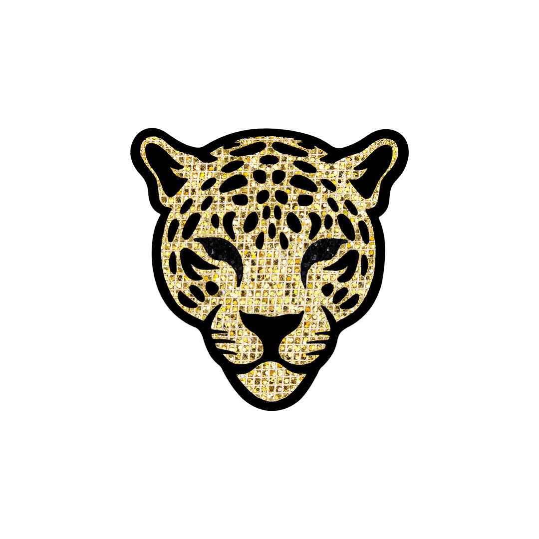 5 Unidades Parche Leopardo Dorado Pequeño Microlentejuelas BY DELUXE Chile
