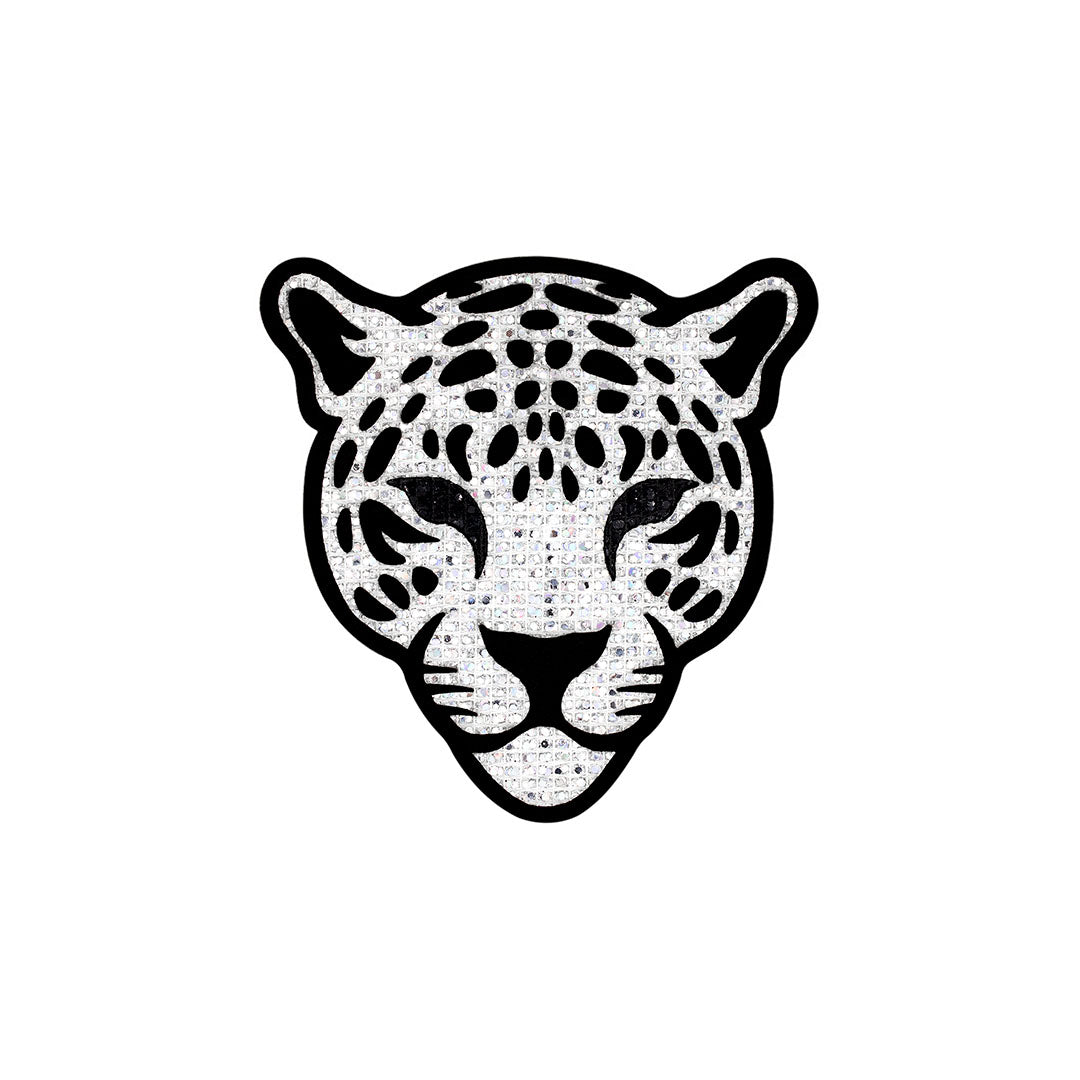 5 Unidades Parche Leopardo Plateado Pequeño Microlentejuelas BY DELUXE Chile