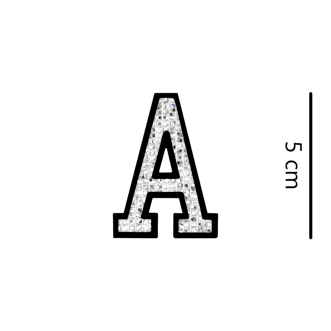 Parche Letra Abecedario Plateada Microlentejuelas BY DELUXE Chile