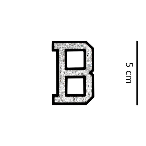 Parche Letra Abecedario Plateada Microlentejuelas BY DELUXE Chile