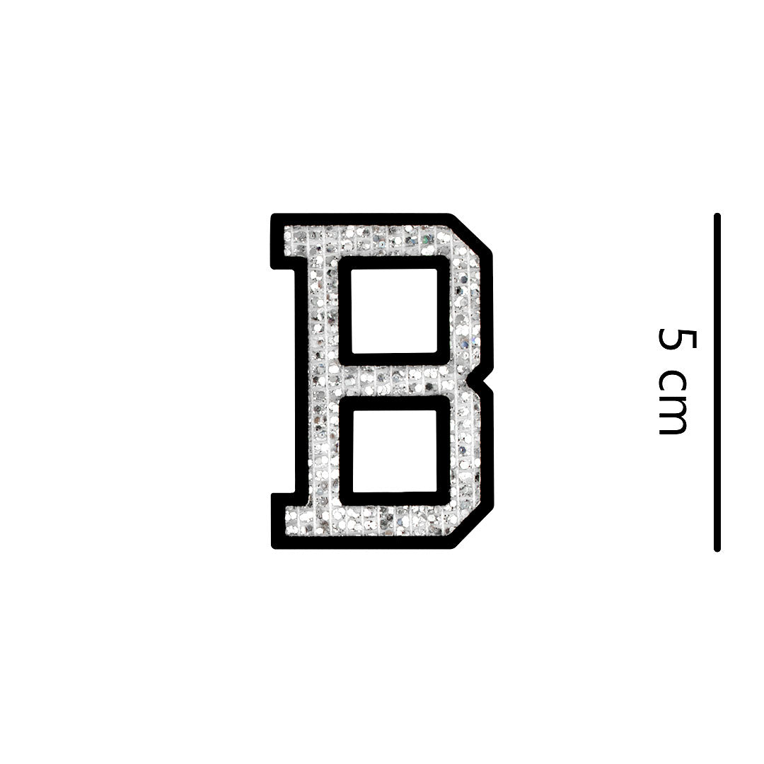 Parche Letra Abecedario Plateada Microlentejuelas BY DELUXE Chile