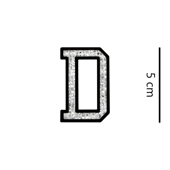 Parche Letra Abecedario Plateada Microlentejuelas BY DELUXE Chile