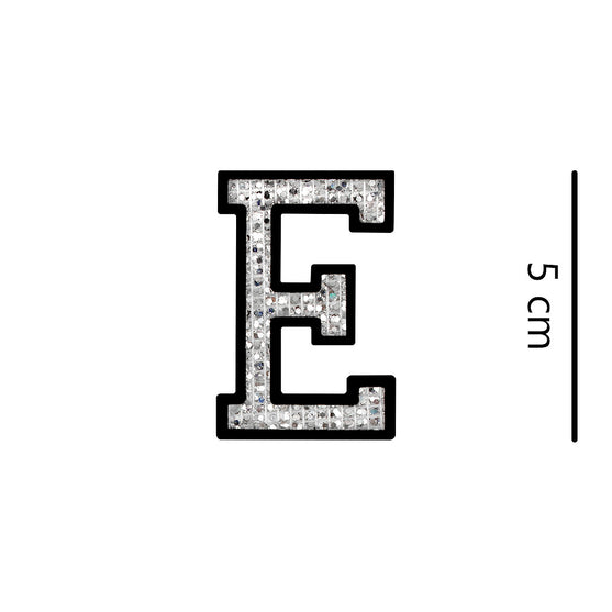 Parche Letra Abecedario Plateada Microlentejuelas BY DELUXE Chile