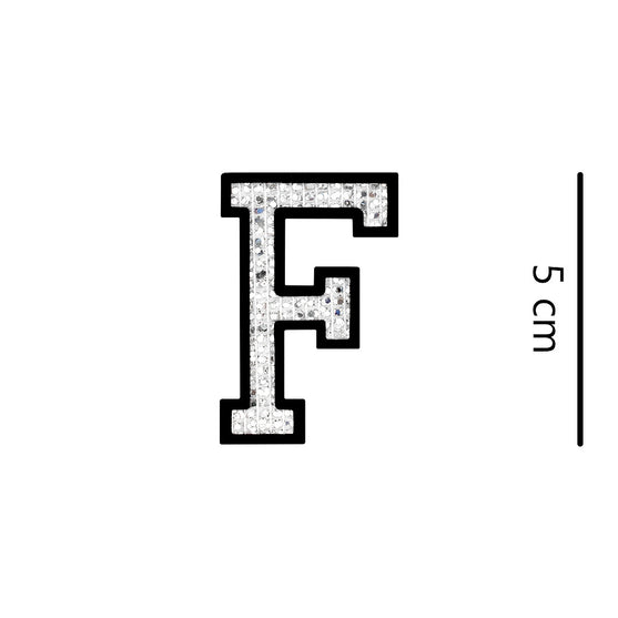 Parche Letra Abecedario Plateada Microlentejuelas BY DELUXE Chile