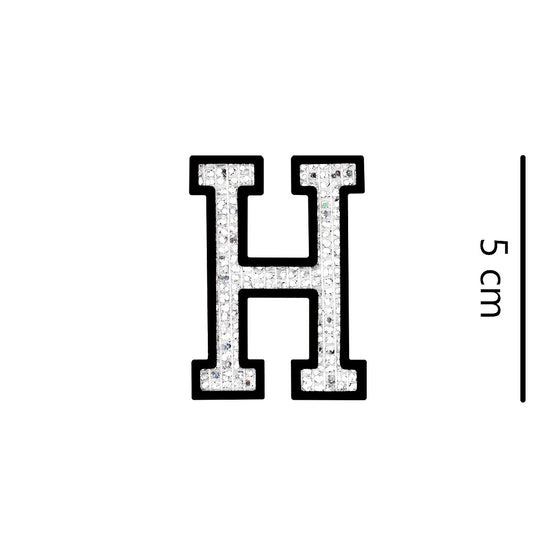 Parche Letra Abecedario Plateada Microlentejuelas BY DELUXE Chile