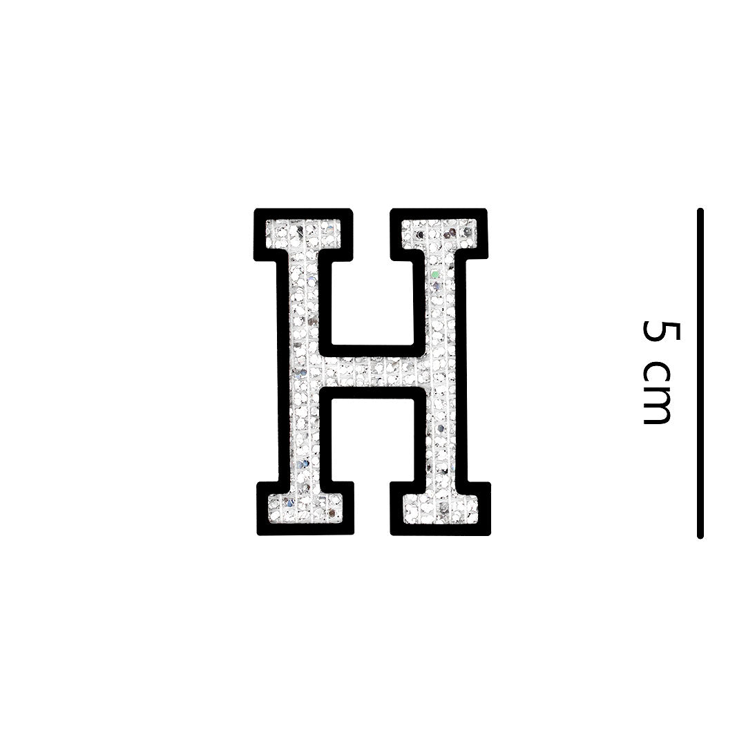 Parche Letra Abecedario Plateada Microlentejuelas BY DELUXE Chile