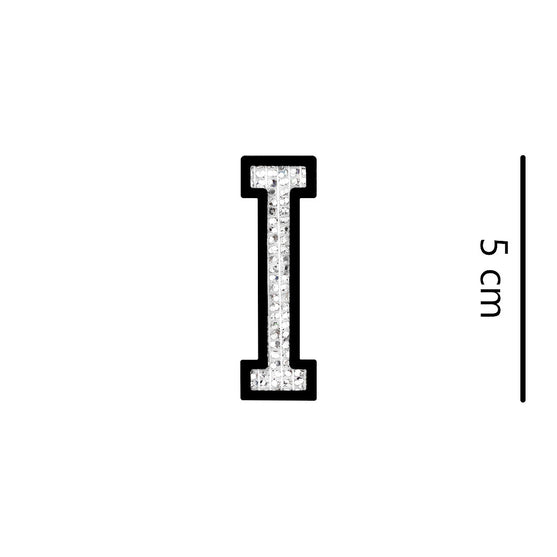 Parche Letra Abecedario Plateada Microlentejuelas BY DELUXE Chile