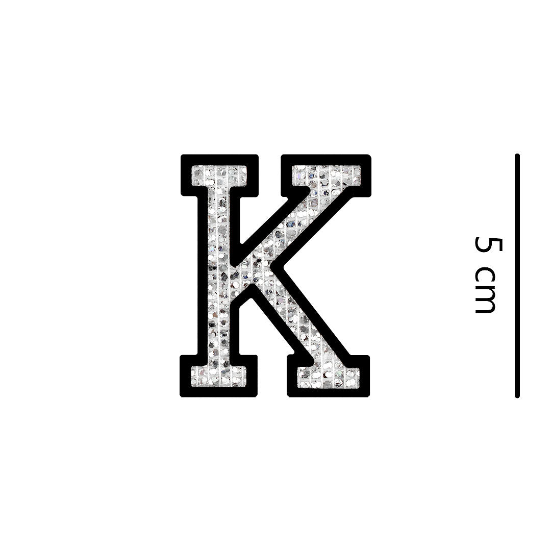 Parche Letra Abecedario Plateada Microlentejuelas BY DELUXE Chile