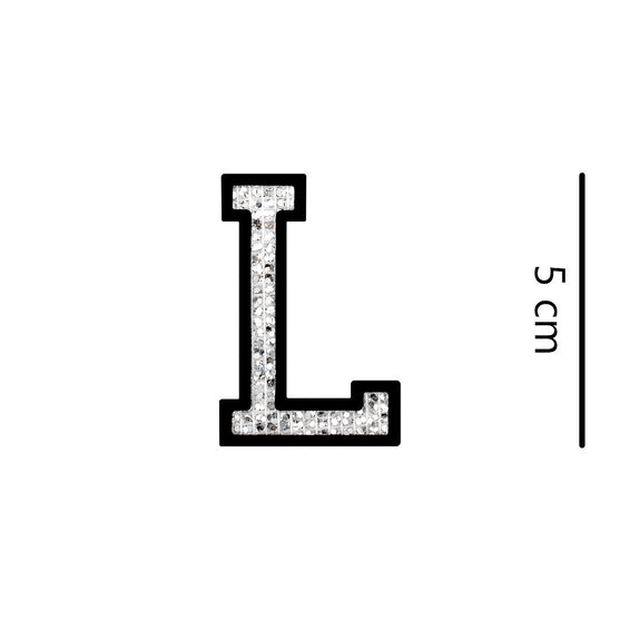 Parche Letra Abecedario Plateada Microlentejuelas BY DELUXE Chile