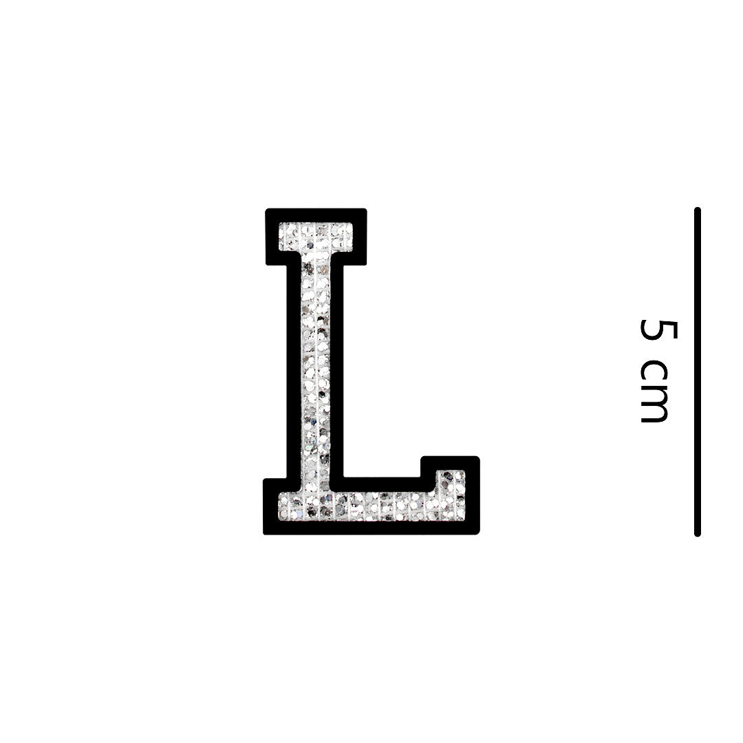 Parche Letra Abecedario Plateada Microlentejuelas BY DELUXE Chile