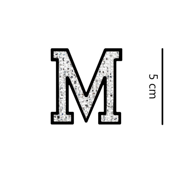 Parche Letra Abecedario Plateada Microlentejuelas BY DELUXE Chile