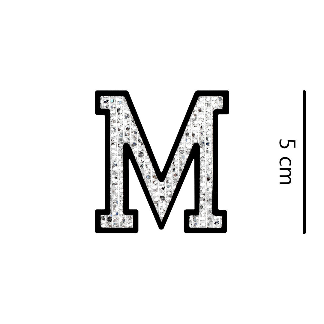 Parche Letra Abecedario Plateada Microlentejuelas BY DELUXE Chile