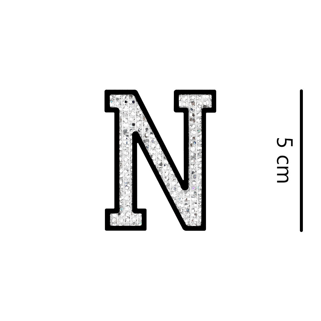 Parche Letra Abecedario Plateada Microlentejuelas BY DELUXE Chile