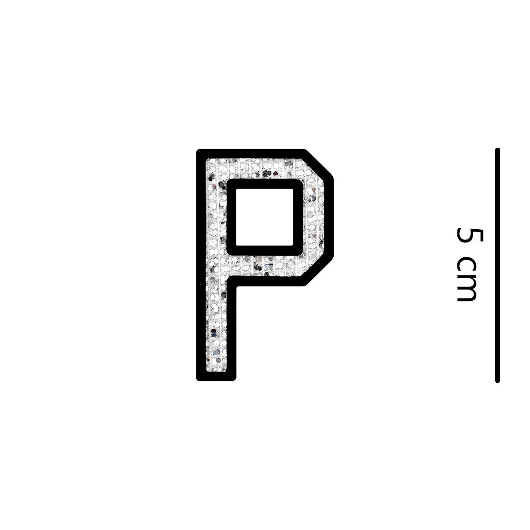 Parche Letra Abecedario Plateada Microlentejuelas BY DELUXE Chile