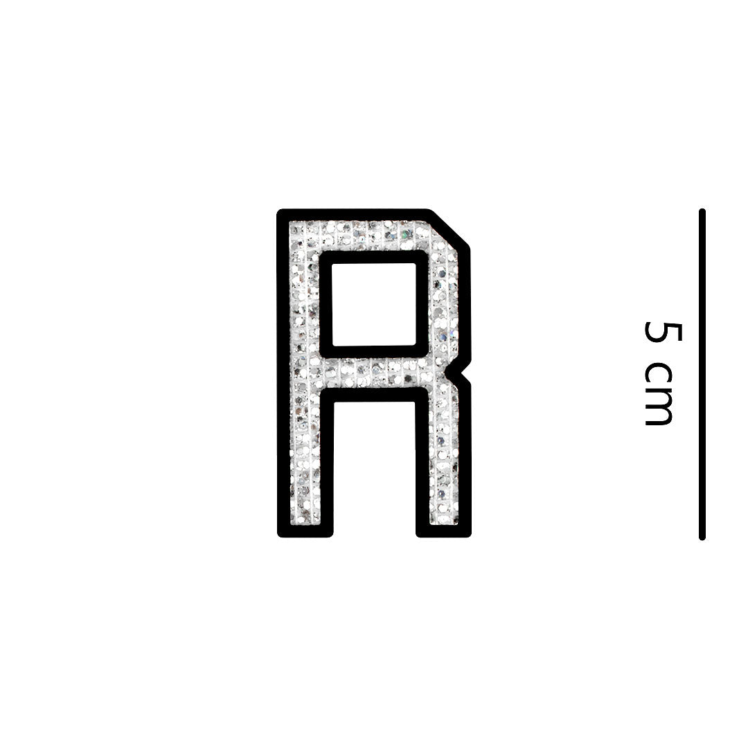 Parche Letra Abecedario Plateada Microlentejuelas BY DELUXE Chile