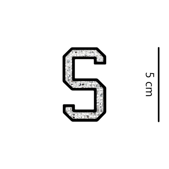 Parche Letra Abecedario Plateada Microlentejuelas BY DELUXE Chile