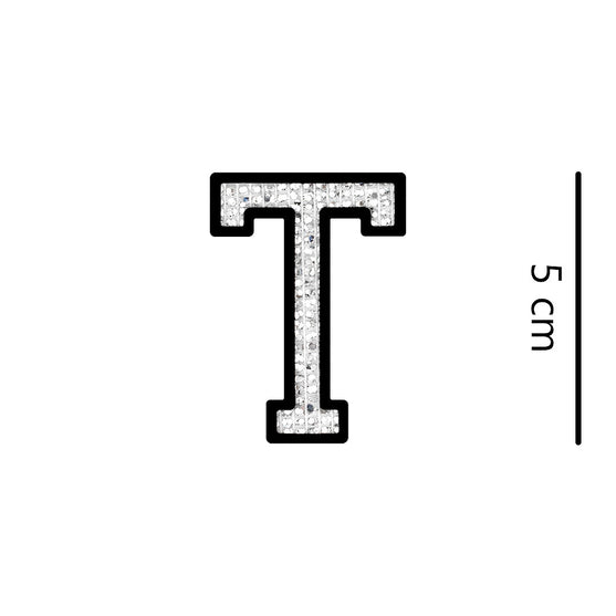 Parche Letra Abecedario Plateada Microlentejuelas BY DELUXE Chile