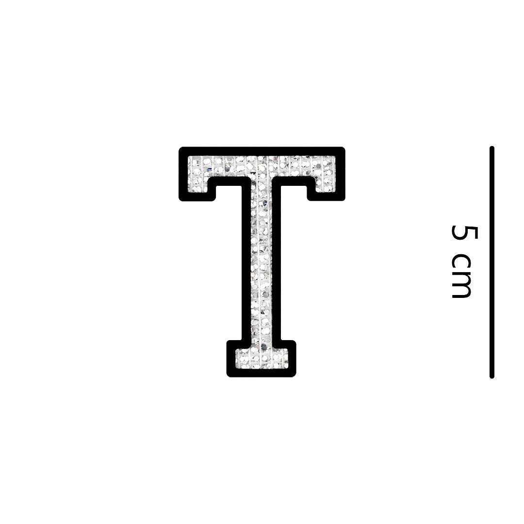 Parche Letra Abecedario Plateada Microlentejuelas BY DELUXE Chile