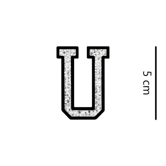 Parche Letra Abecedario Plateada Microlentejuelas BY DELUXE Chile