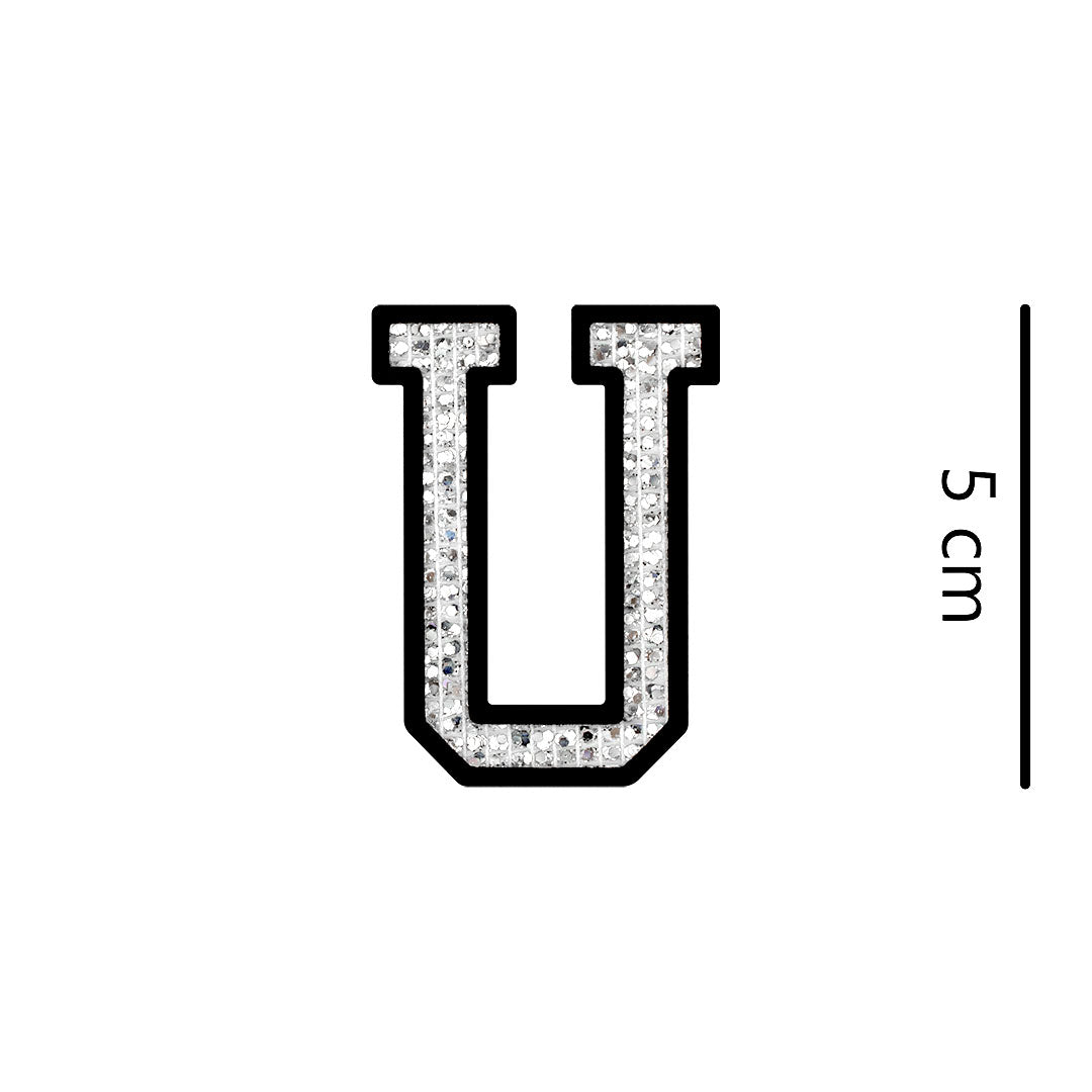 Parche Letra Abecedario Plateada Microlentejuelas BY DELUXE Chile