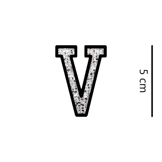 Parche Letra Abecedario Plateada Microlentejuelas BY DELUXE Chile