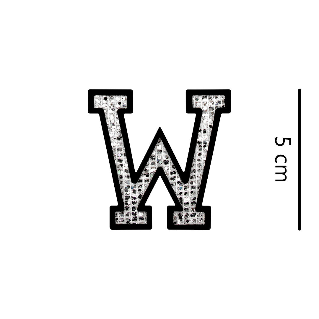 Parche Letra Abecedario Plateada Microlentejuelas BY DELUXE Chile