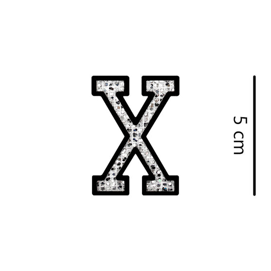 Parche Letra Abecedario Plateada Microlentejuelas BY DELUXE Chile