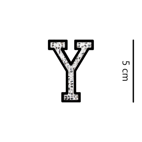 Parche Letra Abecedario Plateada Microlentejuelas BY DELUXE Chile