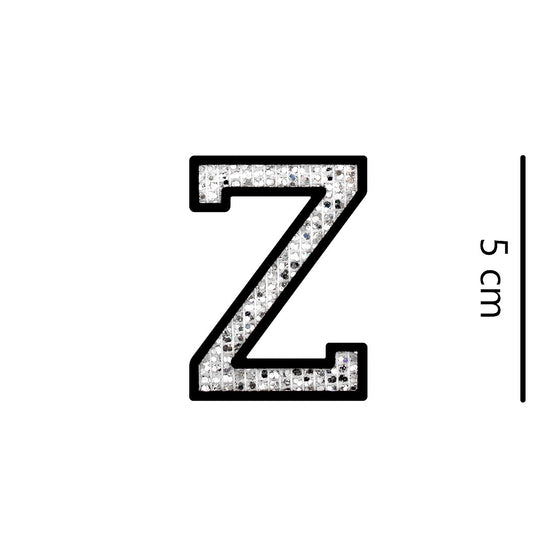 Parche Letra Abecedario Plateada Microlentejuelas BY DELUXE Chile
