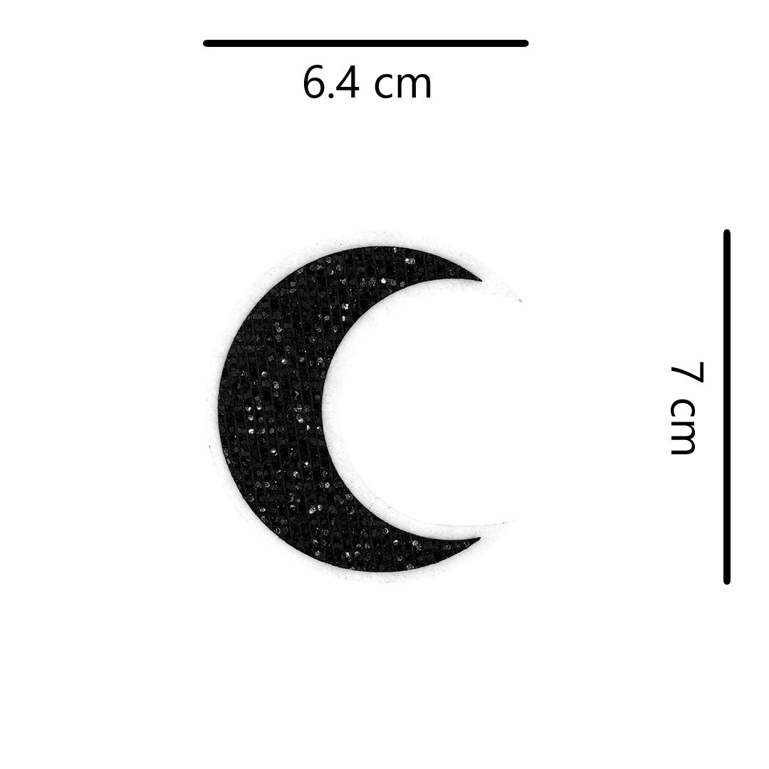 5 Unidades Parche Luna Negra Pequeña Microlentejuelas BY DELUXE Chile