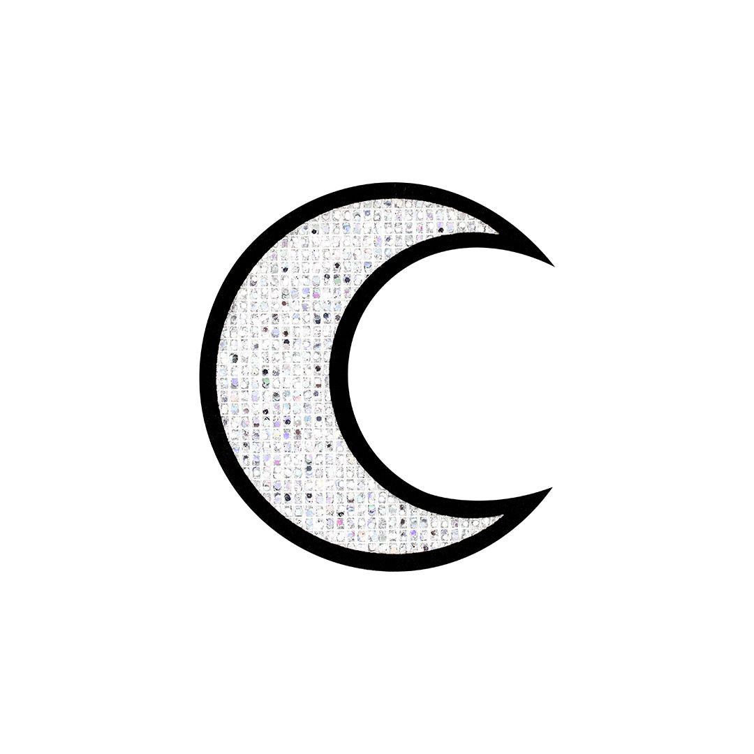5 Unidades Parche Luna Plateada Pequeña Microlentejuelas BY DELUXE Chile