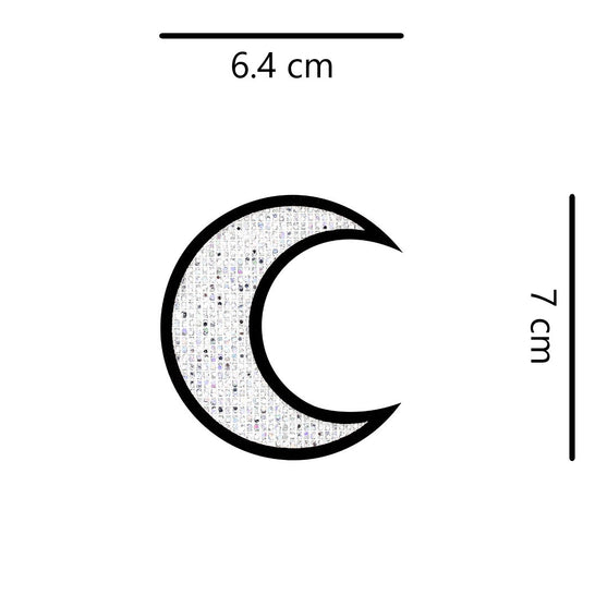 5 Unidades Parche Luna Plateada Pequeña Microlentejuelas BY DELUXE Chile