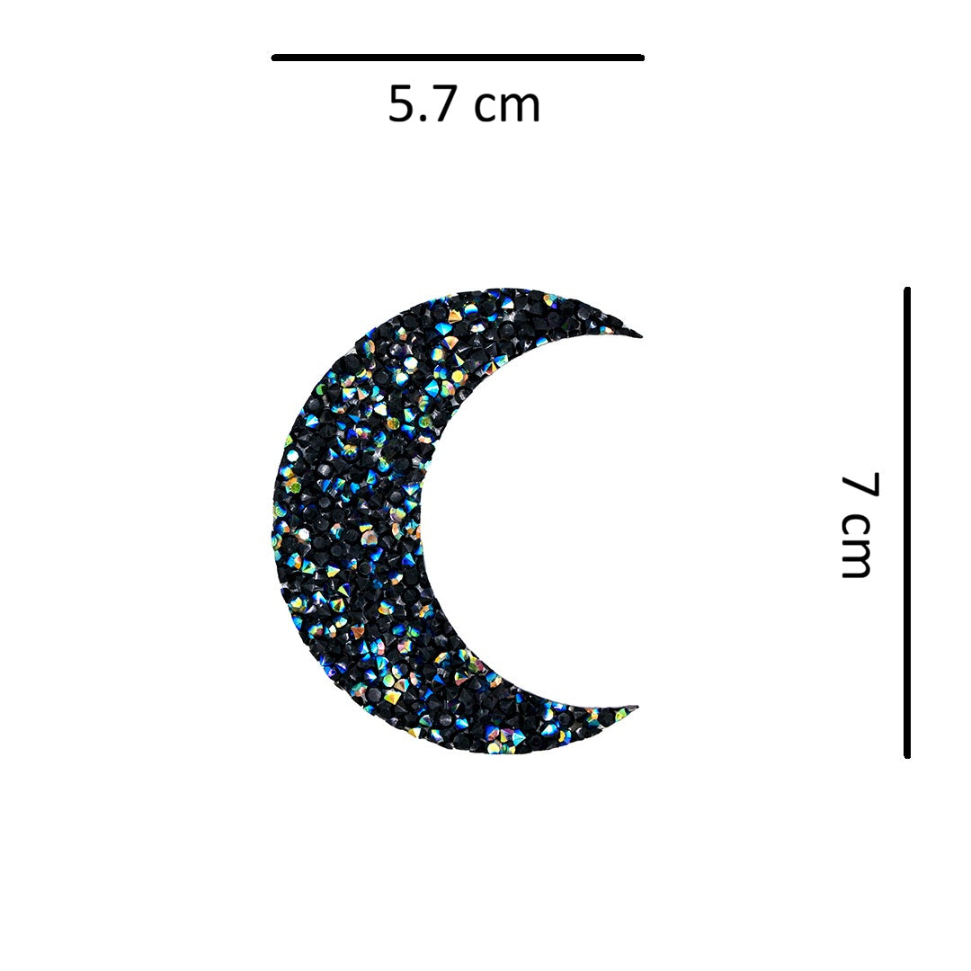 Decoración Luna Negra Tornasol Mediana Cristales