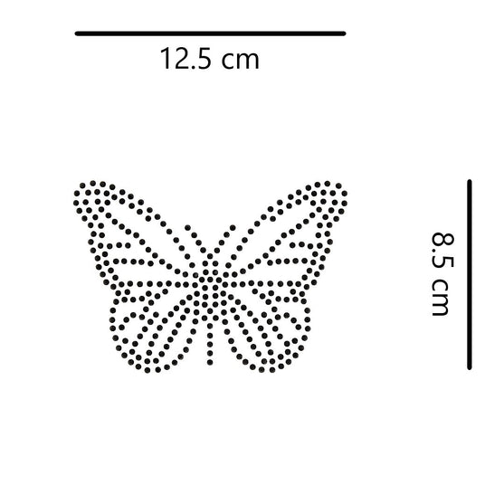 Plantilla 8 Unidades Aplique Mariposa Negra Pequeña Strass