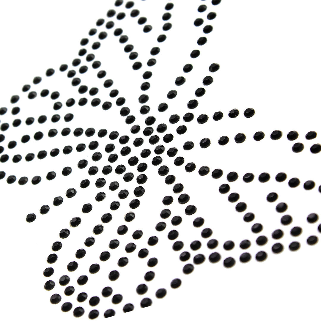 Plantilla 8 Unidades Aplique Mariposa Negra Pequeña Strass
