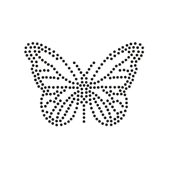 Plantilla 8 Unidades Aplique Mariposa Negra Pequeña Strass