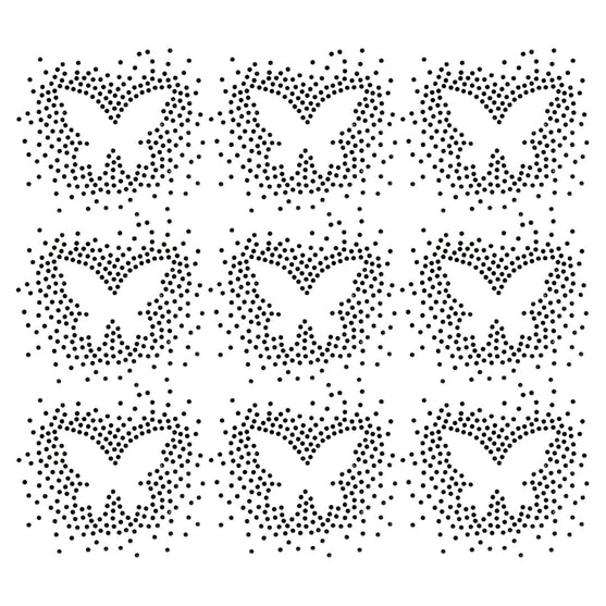 Plantilla 9 Unidades Aplique Mariposa Negra Strass