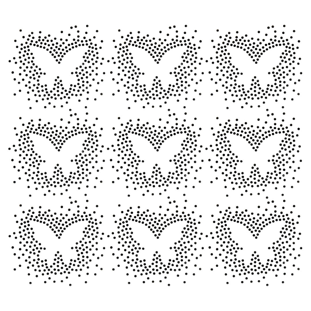Plantilla 9 Unidades Aplique Mariposa Negra Strass