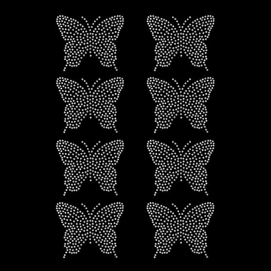 Plantilla 8 Unidades Aplique Mariposa Pequeña Strass II