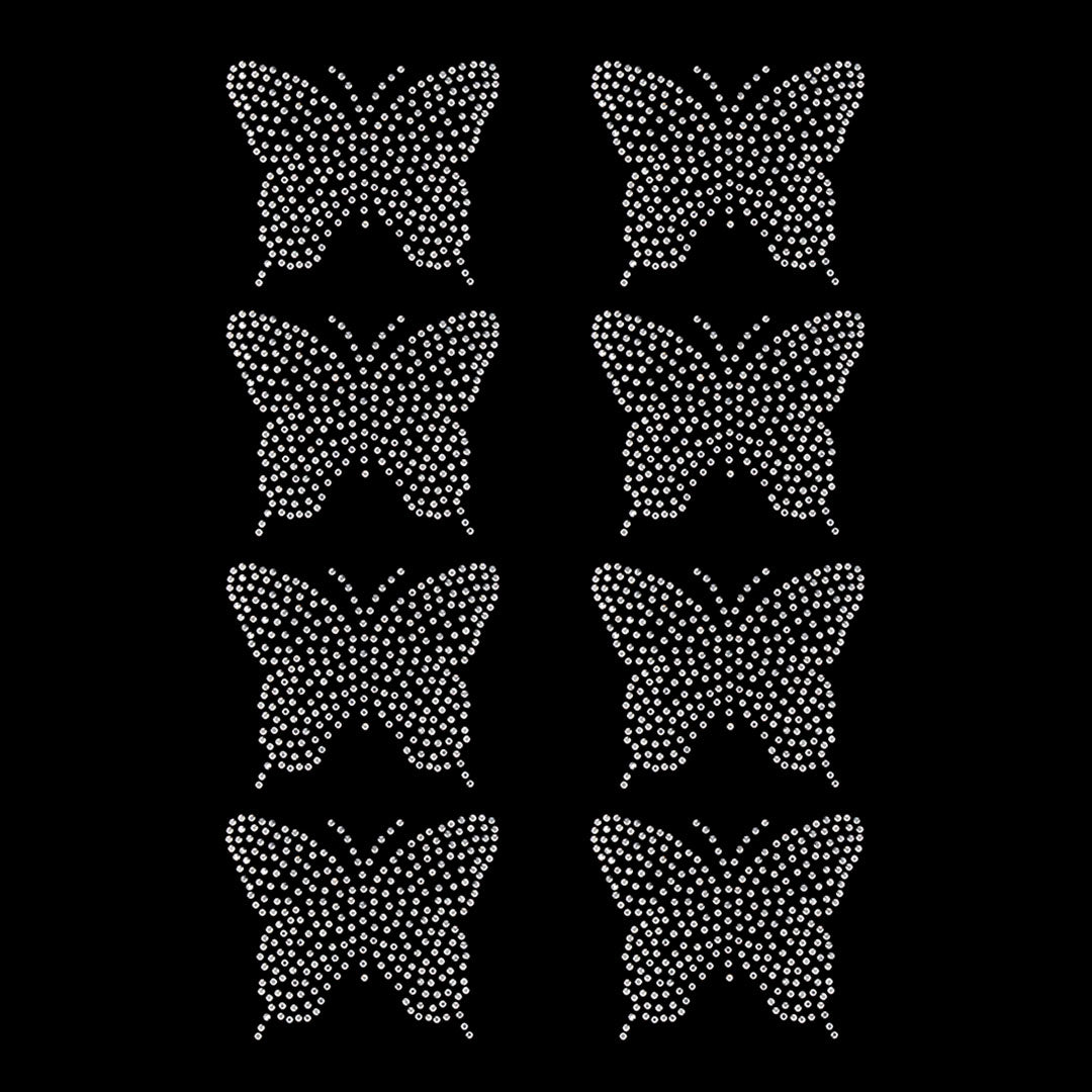 Plantilla 8 Unidades Aplique Mariposa Pequeña Strass II