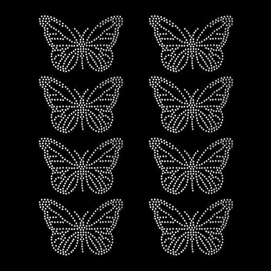 Plantilla 8 Unidades Aplique Mariposa Pequeña Strass