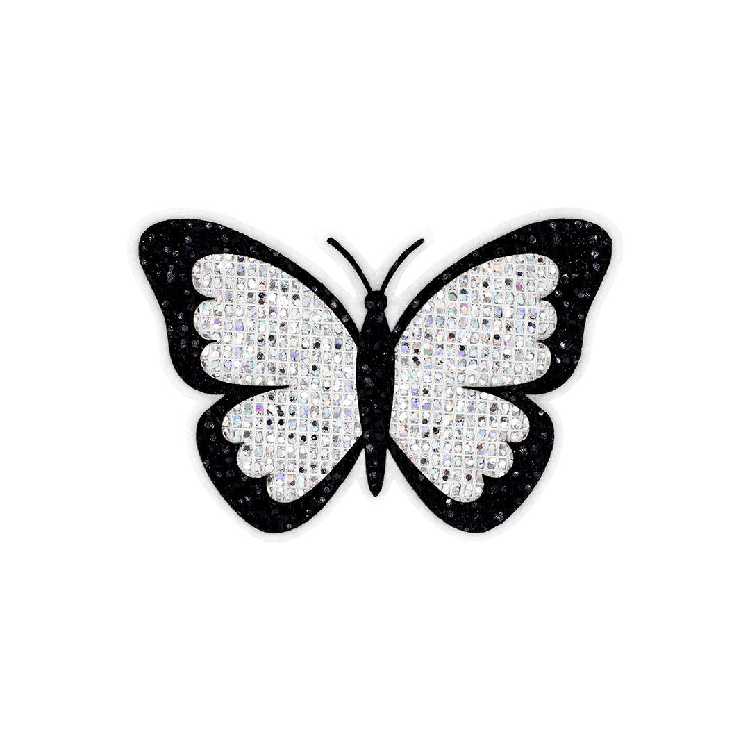 5 Unidades Parche Mariposa Plateada Pequeña Microlentejuelas BY DELUXE Chile
