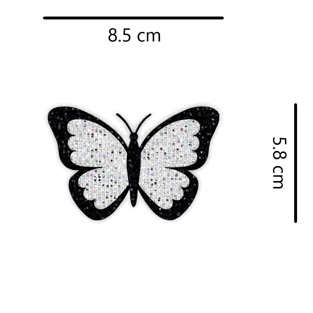 5 Unidades Parche Mariposa Plateada Pequeña Microlentejuelas BY DELUXE Chile