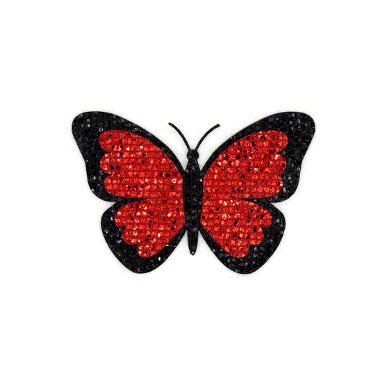 5 Unidades Parche Mariposa Roja Pequeña Microlentejuelas BY DELUXE Chile