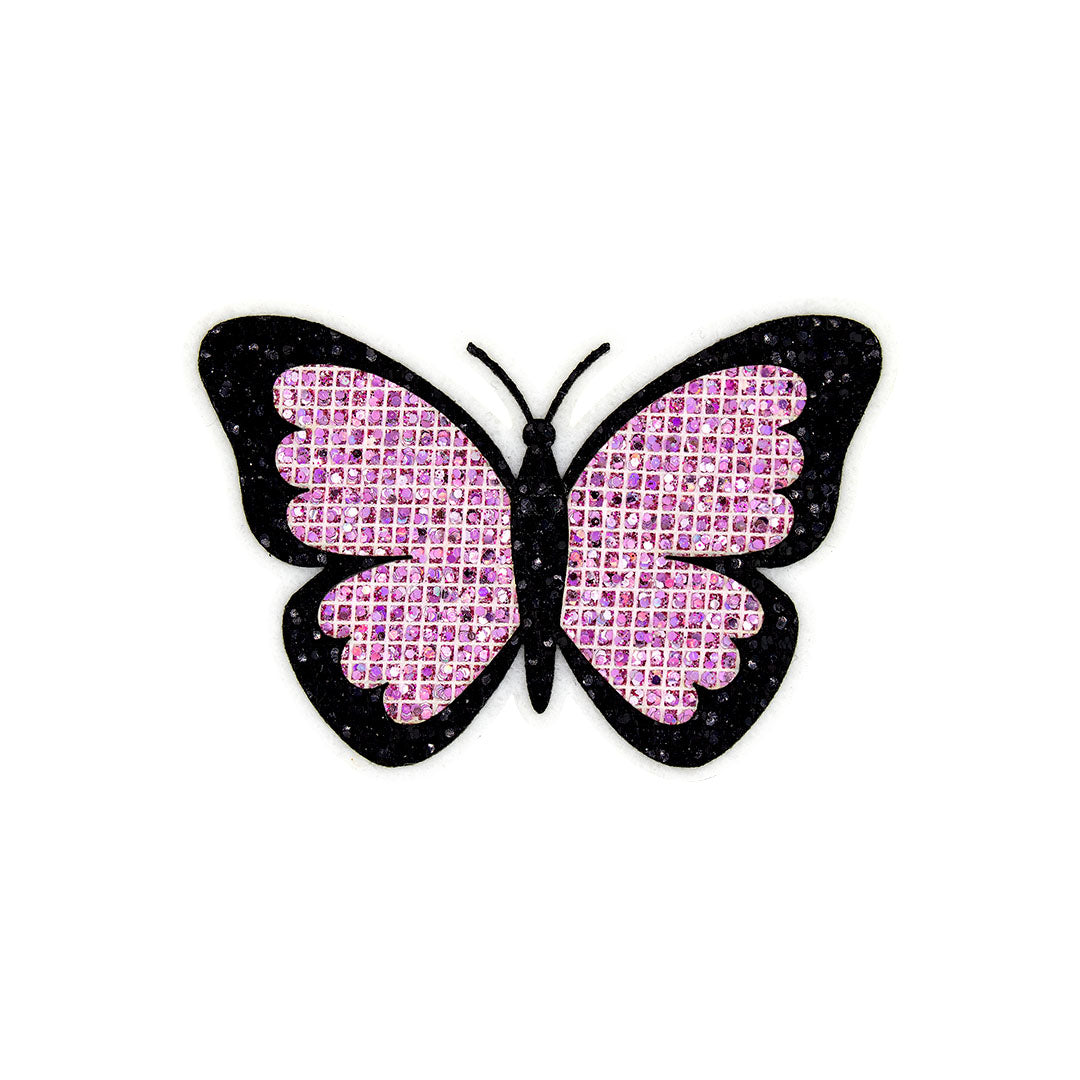 5 Unidades Parche Mariposa Rosada Pequeña Microlentejuelas BY DELUXE Chile